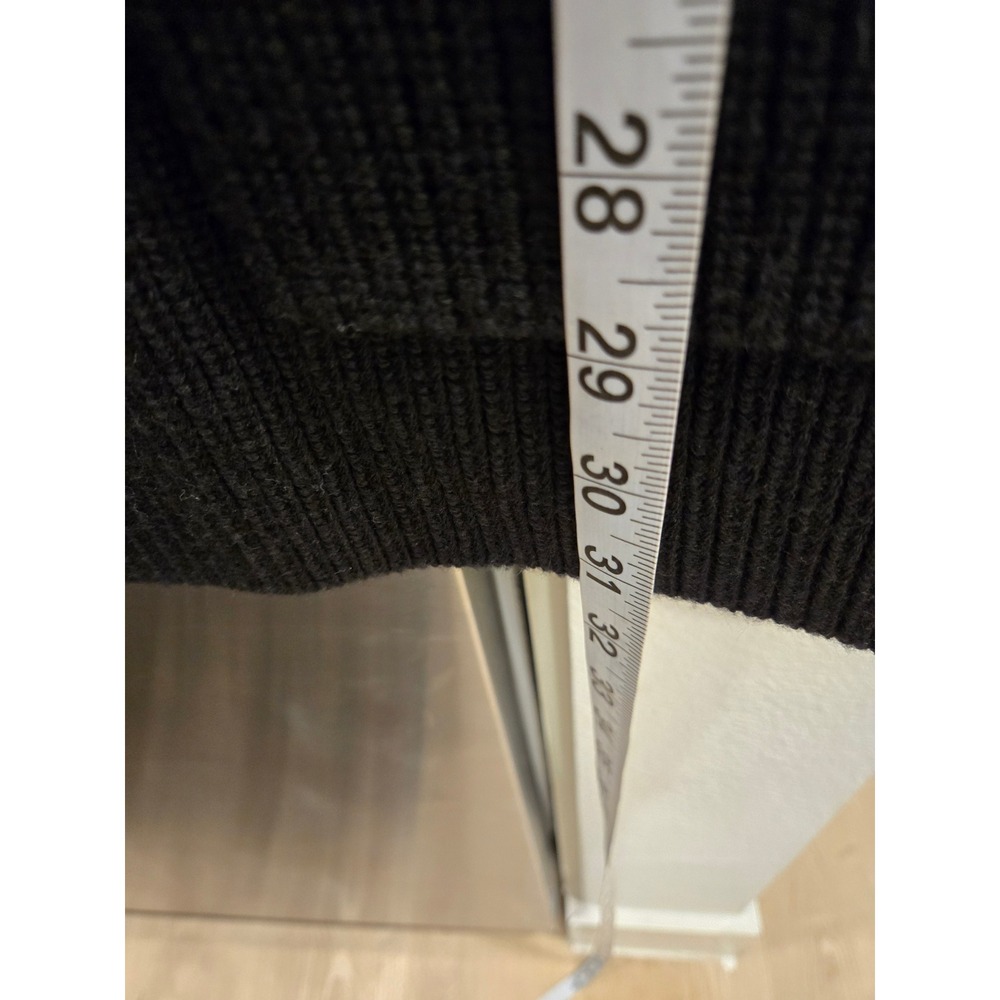 Eileen Fisher Black Extra Fine Merino Wool Ribbed Open Front Cardigan XS - Picture 7 of 7